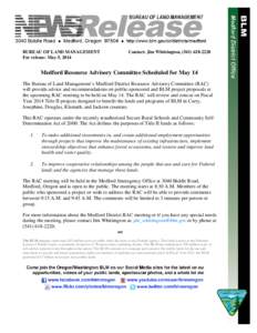 Bureau of Land Management / Conservation in the United States / Wildland fire suppression / United States / Public land / Medford /  Massachusetts / Medford /  Oregon / Medford /  New Jersey / Environment of the United States / United States Department of the Interior / Land management