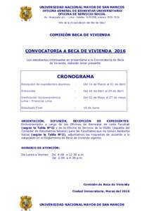 UNIVERSIDAD NACIONAL MAYOR DE SAN MARCOS OFICINA GENERAL DE BIENESTAR UNIVERSITARIO OFICINA DE SERVICIO SOCIAL Av. Venezuela s/n. – Lima –Telefax: , anexos “Año de la Consolidación del Mar de Gra