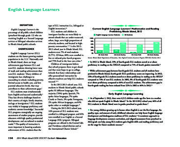 English Language Learners  DEFINITION English Language Learners is the percentage of all public school children