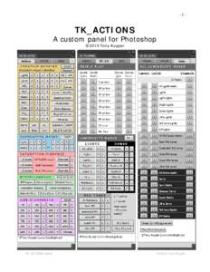 ‐ 1 ‐    TK_ACTIONS A custom panel for Photoshop ©2013 Tony Kuyper