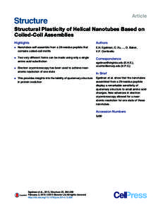 Structural Plasticity of Helical Nanotubes Based on Coiled-Coil Assemblies