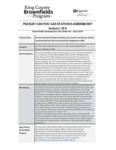 Peasley Canyon Gas Station Project Fact Sheet #4 - Brownfields - King County Solid Waste Division