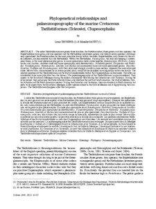 Phylogenetical relationships and palaeozoogeography of the marine Cretaceous Tselfatiiformes (Teleostei, Clupeocephala)