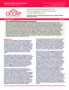 ISSN 1939-361X (Print) and ISSN[removed]Online)  C O L L EG E O F H U M A N S C I E N C E S OCCRP RESEARCH BRIEF NO. 6 Series on STEM Student Success Literacy Project