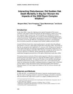 Natural hazards / Occupational safety and health / Wildfire / Phytophthora / Air pollution / Biology / Management / Nature / Sudden oak death / Ecological succession / Fire