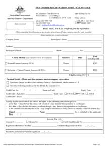 Trained Content Assessor Scheme - course registration form