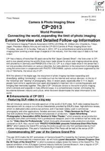 January 22, 2013  Press Release CP+ Division