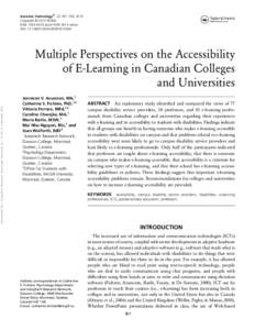 Assistive Technology®, 22:187–199, 2010 Copyright © 2010 RESNA ISSN: [removed]print[removed]online DOI: [removed][removed]  Multiple Perspectives on the Accessibility