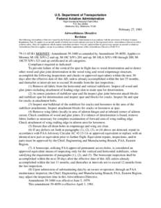 U.S. Department of Transportation Federal Aviation Administration Flight Standards National Field Office P.O. BoxOklahoma City, Oklahoma 73125