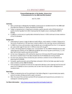 U.S. EPA Fact Sheet - Proposed Hayden AZ Redesignation[removed]