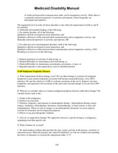 Listing of Impairments - Medicaid Disability Manual