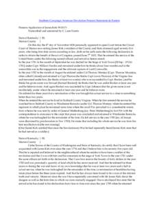 Southern Campaign American Revolution Pension Statements & Rosters Pension Application of James Kirk W10171 Transcribed and annotated by C. Leon Harris State of Kentucky } SS. Marion County } On this day the 4th day of N