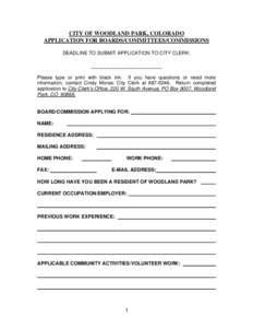 APPLICATION FOR COUNCILMEMBER