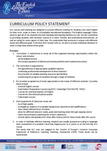 CURRICULUM POLICY STATEMENT   