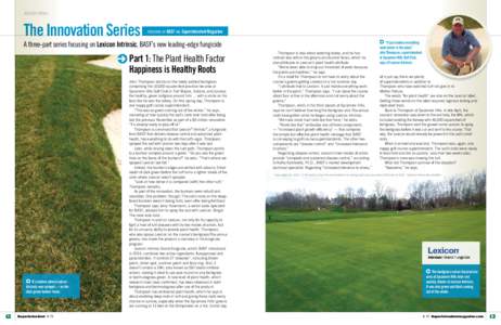 ADVERTORIAL  The Innovation Series presented by BASF and Superintendent Magazine