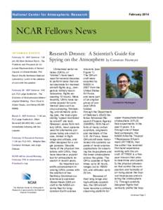 National Center for Atmospheric Research  February 2014 NCAR Fellows News UPCOMING EVENTS