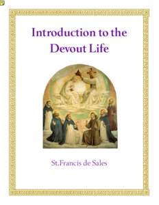 Introduction to the Devout Life St.Francis de Sales  Introduction to the Devout Life