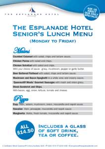 The Esplanade Hotel Menus.indd