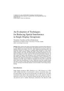 H. Gellersen et al. (eds.), ECSCW 2005: Proceedings of the Ninth European Conference on Computer-Supported Cooperative Work, 18-22 September 2005, Paris, France, 225–245. © 2005 Springer. Printed in the Netherlands.  