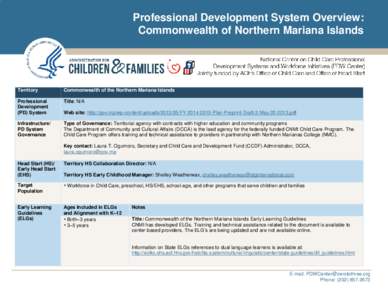 Professional Development System Overview: Commonwelath of the Northern Mariana Islands