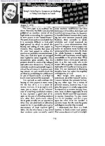 Essays of an Information Scientist, Vol:2, p[removed], [removed]Current Contents, #32, p.5-8, August 7, 1974 August 7, 1974 The term paper is an academic tradition. Recently the Duke L.UW]ourrurl