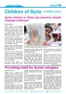 6 June[removed]Children of Syria A UNICEF update