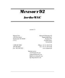 MINISOFT 92 ® fortheMAC  version 5.1