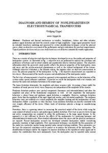 Diagnosis and Remedy of Transducer Nonlinearities  DIAGNOSIS AND REMEDY OF NONLINEARITIES IN