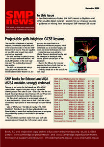 December[removed]SMP news  In this issue