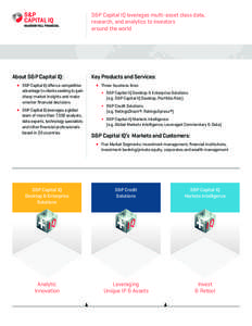 S&P Capital IQ leverages multi-asset class data, research, and analytics to investors around the world About S&P Capital IQ: S&P Capital IQ offers a competitive