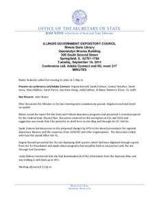 Illinois Government Depository Council Meeting Minutes