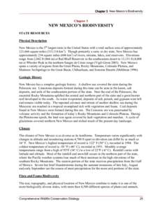 Chapter 3 New Mexico’s Biodiversity  Chapter 3 NEW MEXICO’S BIODIVERSITY STATE RESOURCES