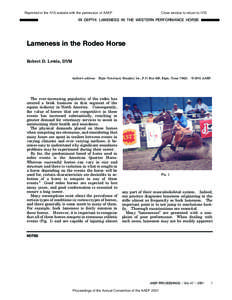 Lameness in the Western Pleasure Horse