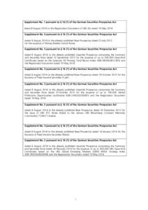 Supplement No. 1 pursuant to § [removed]of the German Securities Prospectus Act dated 8 August 2014 to the Registration Document of UBS AG dated 19 May 2014 Supplement No. 6 pursuant to § [removed]of the German Securities 