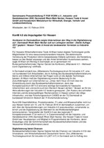 Gemeinsame Pressemitteilung IT FOR WORK e.V., Industrie- und Handelskammer (IHK) Darmstadt Rhein Main Neckar, Hessen Trade & Invest GmbH und Hessischem Ministerium für Wirtschaft, Energie, Verkehr und Landesentwicklung 