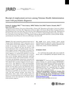 JRRD  Volume 51, Number 3, 2014 Pages 401–414  Receipt of employment services among Veterans Health Administration