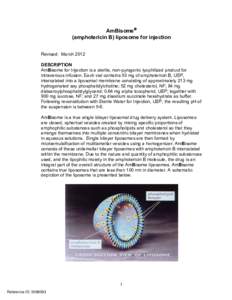 AmBisome  (amphotericin B) liposome for injection Revised: March 2012 DESCRIPTION