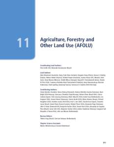 11  Agriculture, Forestry and Other Land Use (AFOLU)  Coordinating Lead Authors: