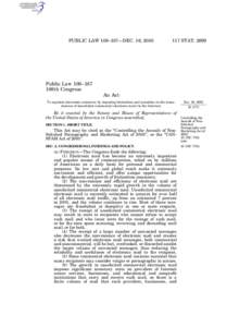 PUBLIC LAW 108–187—DEC. 16, [removed]STAT. 2699