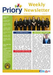 Weekly Newsletter 18th May 2012 Issue 27