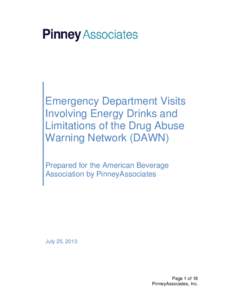 Emergency Department Visits Involving Energy Drinks and Limitations of the Drug Abuse Warning Network (DAWN)