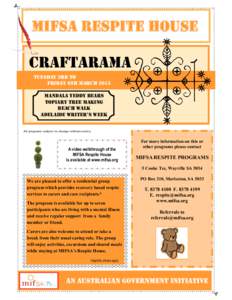 MIFSA Respite House  craftArama Tuesday 3rd to Friday 6th March 2015 Mandala teddy bears