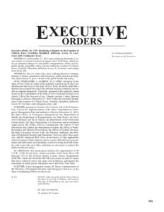 EXECUTIV E ORDERS Executive Order No. 119: Declaring a Disaster in the Counties of Clinton, Essex, Franklin, Hamilton, Jefferson, Lewis, St. Lawrence, and Contiguous Areas. WHEREAS, on December 21, 2013 and continuing th