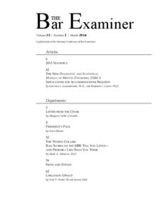 Bar Examiner THE Volume 83 | Number 1  | March 2014