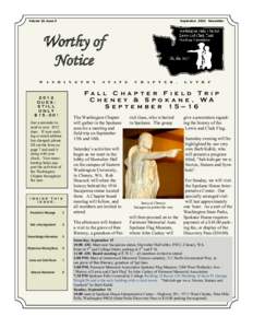 September 2012 Newsletter  Volume 13, Issue 3 Worthy of Notice