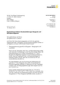 Amt der Vorarlberger Landesregierung z.H. Herrn Dr. Martin Salomon Landhaus 6901 Bregenz E-Mail: 