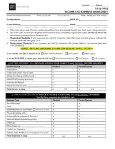 INCOME AND EXPENSE FORM