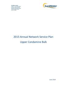 2015 Annual Network Service Plan Upper Condamine Bulk June 2014  Table of Contents