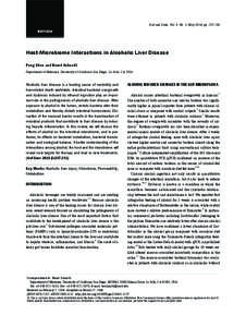 Gut and Liver, Vol. 8, No. 3, May 2014, pp[removed]Review Host-Microbiome Interactions in Alcoholic Liver Disease Peng Chen and Bernd Schnabl