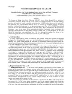 OGAnticoincidence Detector for GLAST Alexander Moiseev, Jay Norris, Jonathan Ormes, Steven Ritz, and David Thompson on behalf of the GLAST collaboration NASA/Goddard Space Flight Center, Greenbelt, MD 20771, USA